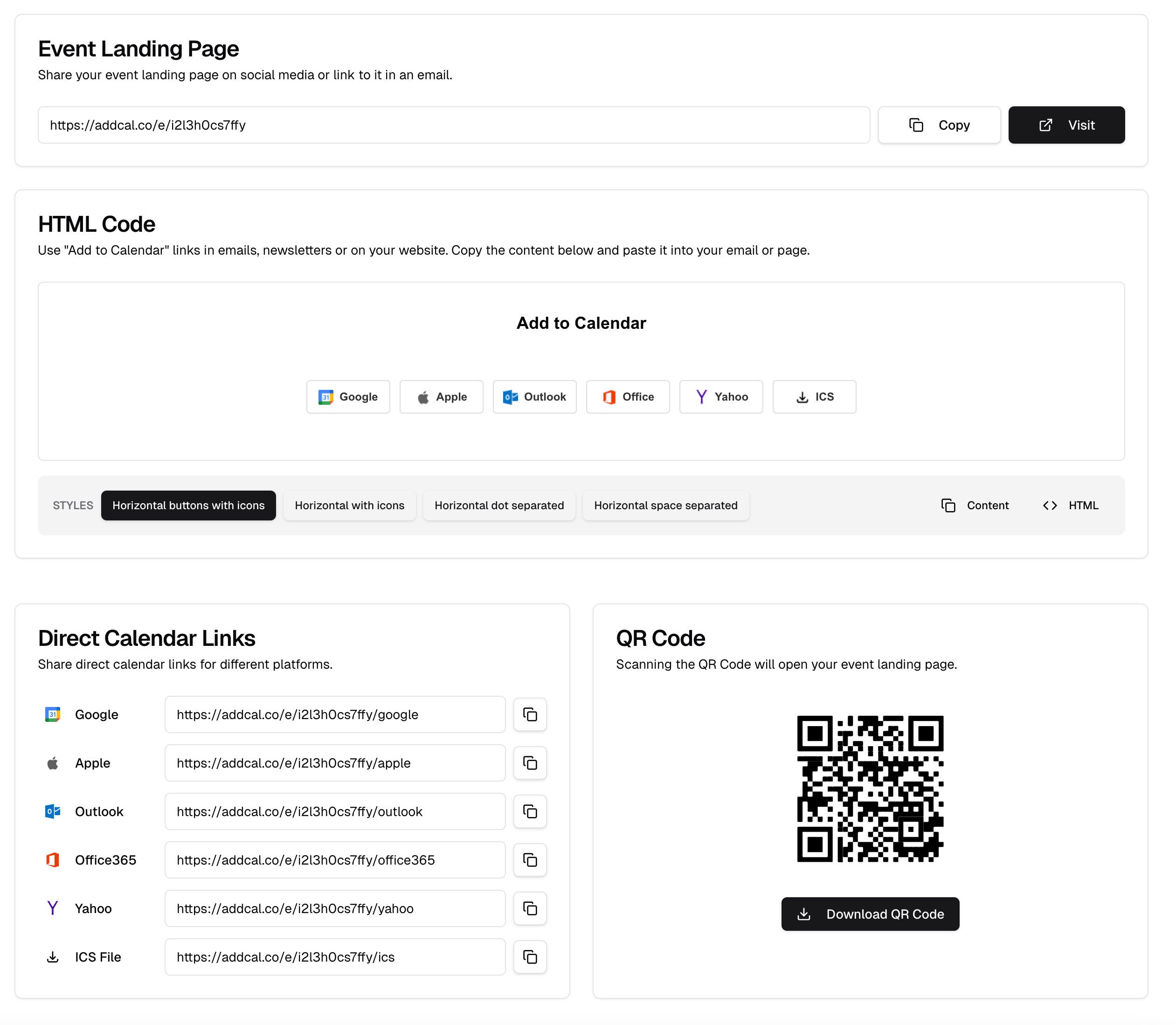 Add to Calendar Links