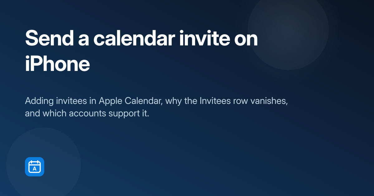 How to Send a Calendar Invite on iPhone