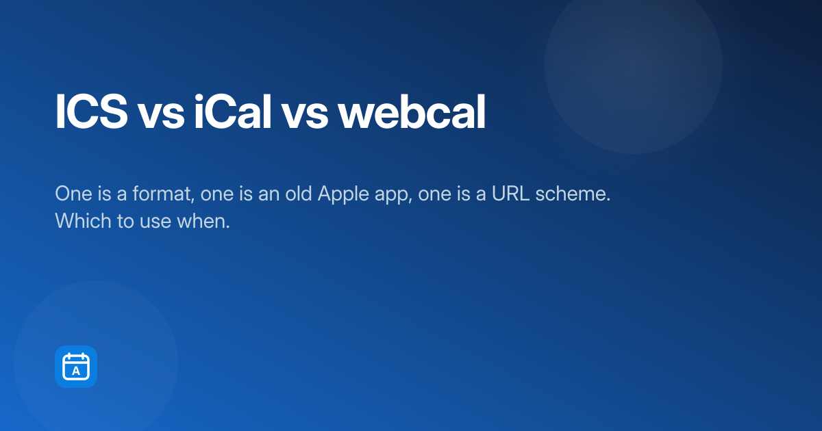 ICS vs iCal vs webcal: What's the Difference?