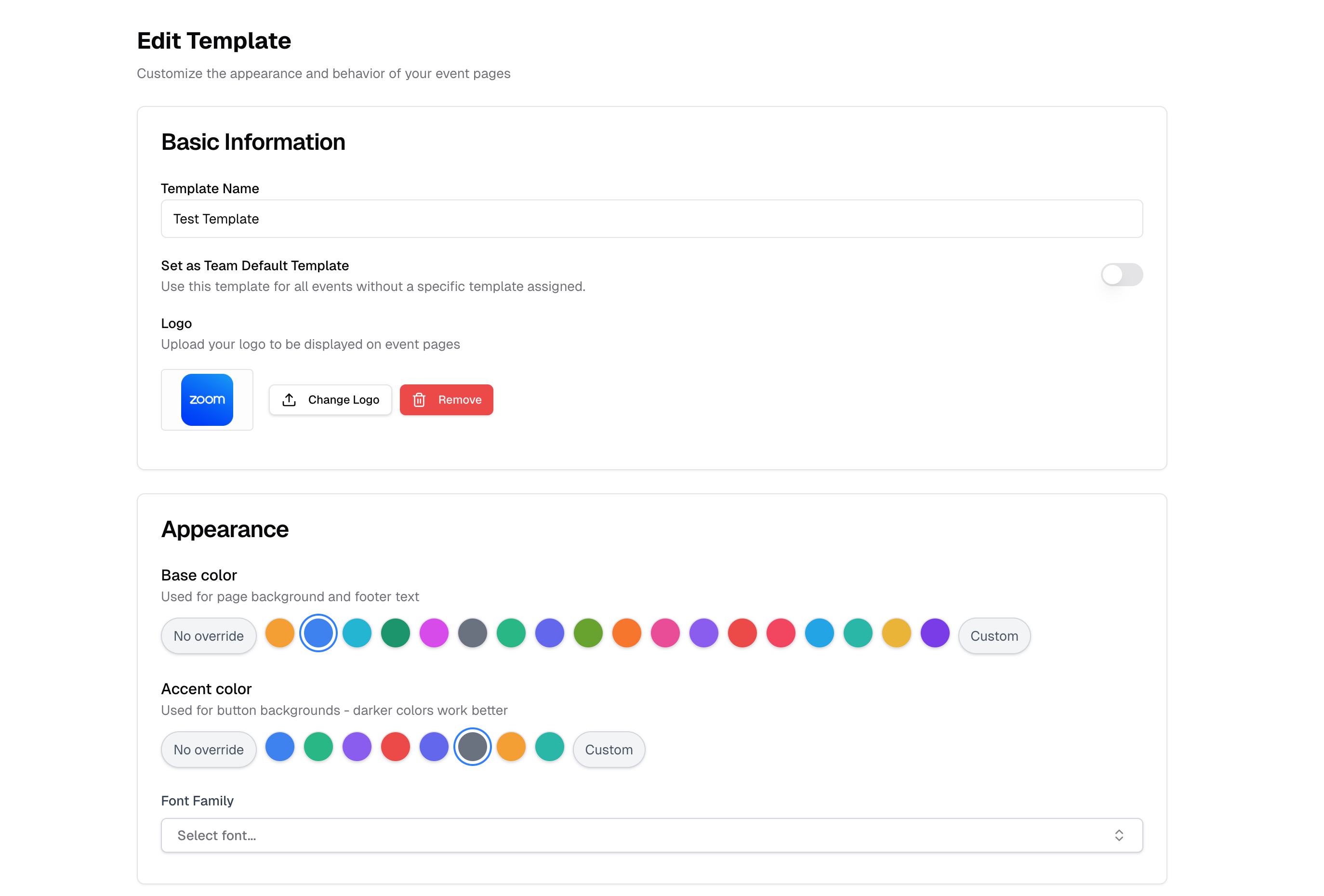 🎨 Event and Calendar Page Templates